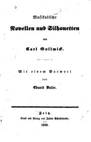 Cover of: Musikalische Novellen und Silhouetten