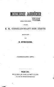 Cover of: Medizinische Jahrbücher by S. Stricker