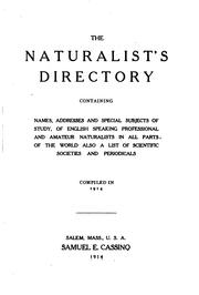 Cover of: The Naturalists' Universal Directory: Containing names, addresses and ...