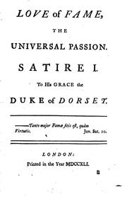 Cover of: Love of Fame, the Universal Passion. In Seven Characteristical Satires: The ... | Edward Young
