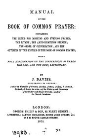 Cover of: Manual of the Book of common prayer