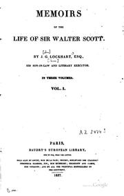 Cover of: Memoirs of the Life of Sir Walter Scott | John Gibson Lockhart