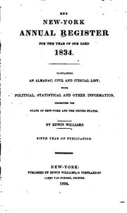 Cover of: The New York Annual Register by Edwin Williams, Edwin Williams