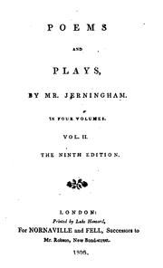 Cover of: Poems and plays: By Mr. Jerningham. In Four Volumes ... The