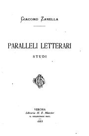 Cover of: Paralleli letterari, studi