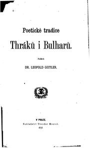 Cover of: Poetické tradice Thráků i Bulharů