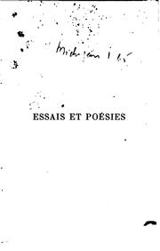 Cover of: OEuvres posthumes: essais et poèsies
