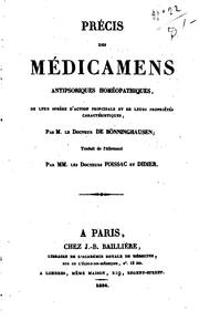 Cover of: Précis des médicamens antipsoriques homéopathiques, de leur sphère d'action ...
