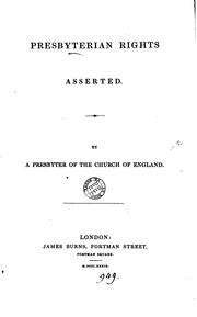 Cover of: Presbyterian Rights Asserted