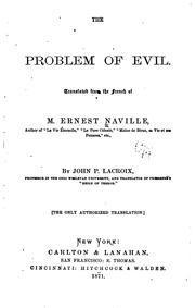 Cover of: The Problem of Evil: Tr. from the French of M. Ernest Naville ...