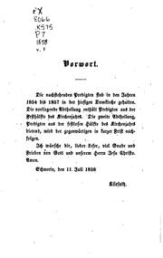 Cover of: Predigten in der Domkirche zu Schwerin gehalten: Fünfter Sammlung by Theodor Friedrich Dethlof Kliefoth, Theodor Friedrich Dethlof Kliefoth