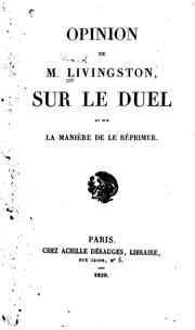 Cover of: Opinion sur le duel et sur la manière de le réprimer