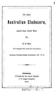 Cover of: On Some Australian Cladocera Raised from Dried Mud