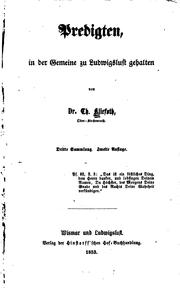 Cover of: Predigten: In der Gemeine zu Ludwigslust gehalten: Dritte Sammlung/ von TH ...