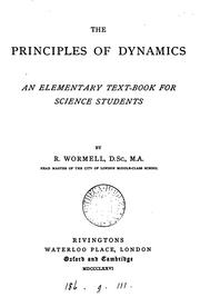 Cover of: The principles of dynamics