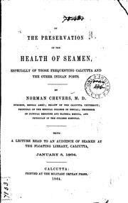 Cover of: On the Preservation of the Health of Seamen, Especially of Those Frequenting ...