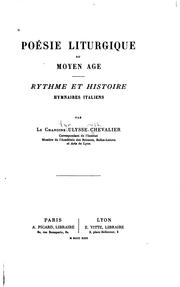 Cover of: Poésie liturgique du Môyen Age: rythme et histoire : hymnaires italiens