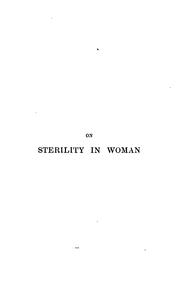 Cover of: On Sterility in Woman