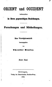 Cover of: Orient und Occident, insbesondere in ihren gegenseitigen Beziehungen