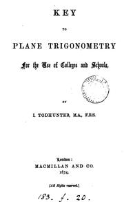 Cover of: Plane trigonometry. Key