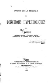 Cover of: Précis de la théorie des fonctions hyperboliques by Paul Mansion
