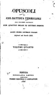 Cover of: Opuscoli di Gio. Battista Vermiglioli by Giovanni Battista Vermiglioli