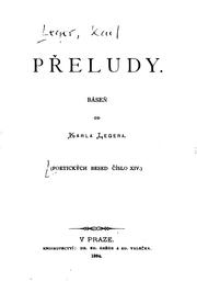Cover of: Přeludy: báseň by Karel Leger