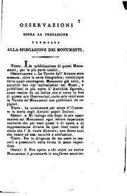 Cover of: Osservazioni sopra i monumenti antichi uniti all' opera intitolata l'Italia ...