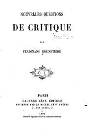 Cover of: Nouvelles questios de critique