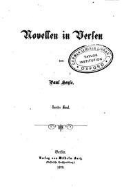 Cover of: Novellen in Versen by Paul Heyse