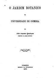 Cover of: O jardim botanico da Universidade de Coimbra