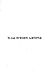 Cover of: Nuove impressioni letterarie ...