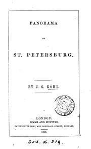 Cover of: Panorama of St. Petersburg, by J.G. Köhl by Johann Georg Kohl