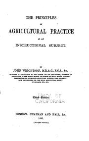 Cover of: The Principles of Agricultural Practice as an Instructional Subject