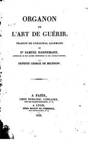 Cover of: Organon de l'art de guérir by Samuel Hahnemann, Samuel Hahnemann