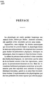 Cover of: Physiologie expérimentale v.1, 1875
