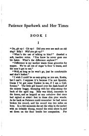 Cover of: Patience Sparhawk and Her Times: A Novel by Gertrude Atherton
