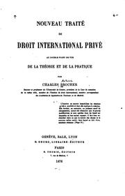 Cover of: Nouveau traité de droit international privé: au double point de vue de la ... by Charles Brocher