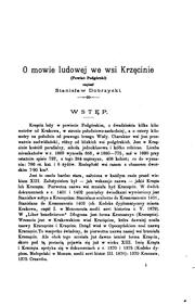 Cover of: O mowie ludowej we wsi Krzęcinie