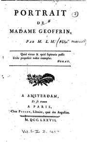 Cover of: Portrait de Madame Geoffrin by André Morellet