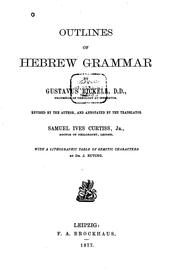 Cover of: Outlines of Hebrew Grammar by Gustav Bickell