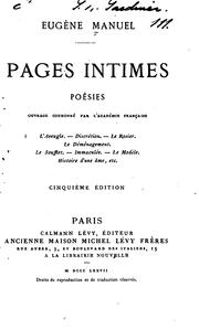 Cover of: Pages intimes: poésies ...