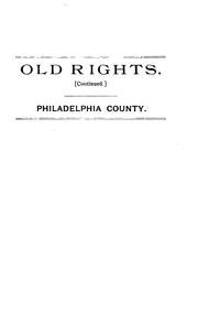 Cover of: Old Rights, Proprietary Rights, Virginia Entries, and Soldiers Entitled to Donation Lands: With ...