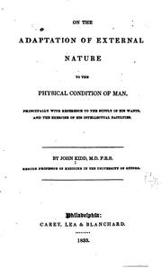 cover of On the Adaptation of External Nature to the Physical Condition of Man ..