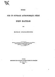 Cover of: Notice sur un ouvrage astronomique inédit d'Ibn Haitham