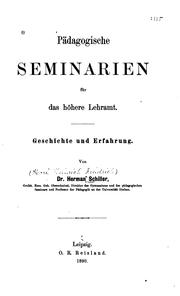 Cover of: Padagogische Seminarien für das höhere Lehramt: Geschichte und Erfahrung