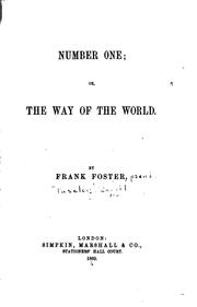 Cover of: Number One; Or, The Way of the World