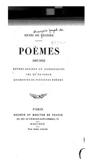Cover of: Poèmes, 1887-1892: Poèmes anciens et romanesques, Tel qu'en songe, augmentés de plusieurs poèmes