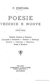 Cover of: Poesie vecchie e nouve (1876-1891) ...