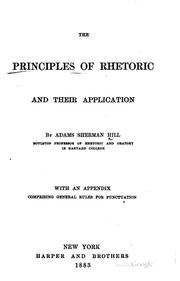 Cover of: The Principles of Rhetoric & Their Application